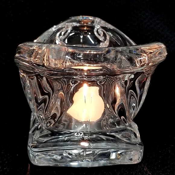 2 Clear Crystal Santa Sleighs - Holiday - Tealight/Votive Candle Holders - Picture 3 of 11